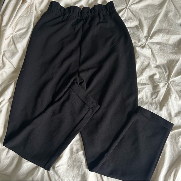 Ardene Womens XS Black Elastic Waist Cuffed Work Dress Pants With Beltloop - Picture 2 of 9